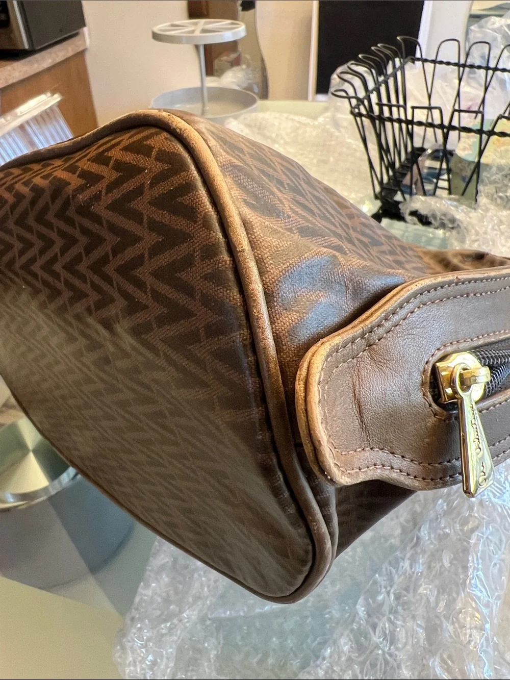 Valentino Brown Monogram Signature Satchel - Picture 9 of 11